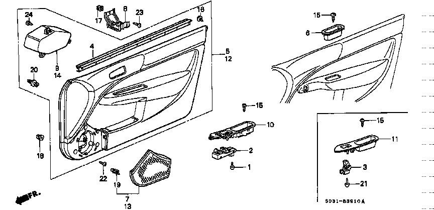 Honda Civic EK9 BRACKET, PULL POCKET (83508-S03-000)