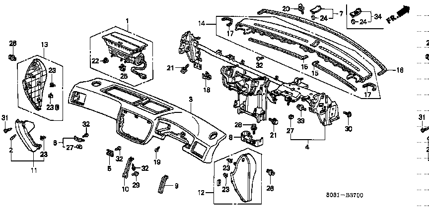 Honda Civic EK9 BRACKET , PASSENGER LOWER COVER (77108-S04-000ZZ)