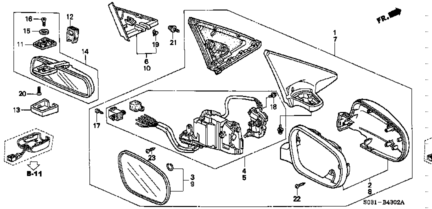 Honda Civic EK9 ACTUATORCOMP.,L. (76215-S04-J34)