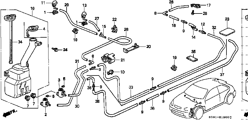Honda Civic EK9 ADAPTER , NOZZLE (MITSUBA) (38511-SD2-003)