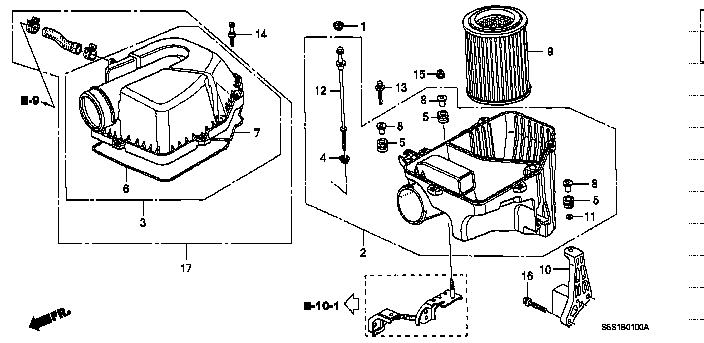Honda Civic EP3 RUBBER, AIR CLEANER MOUNTING (17212-PNA-000)