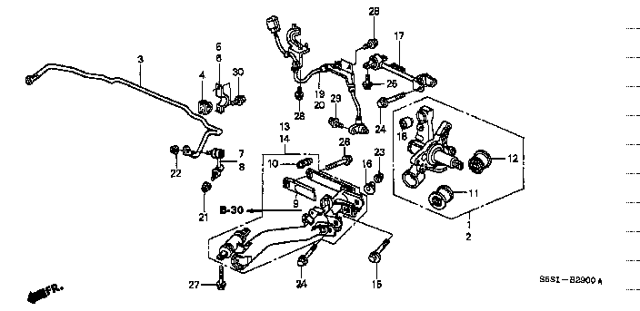 Honda Civic EP3 ARM COMP., REAR UPPER (52390-S5A-981)