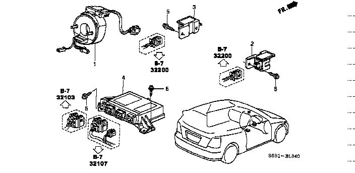 Honda Civic EP3 SENSOR ASSY.,R. FRONT SIDE (DENSO) (77930-S6A-N91)