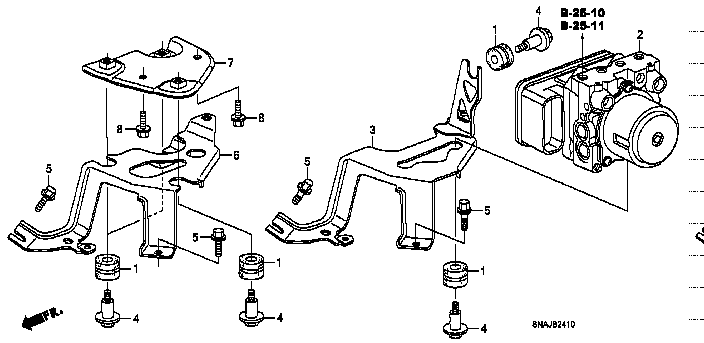 Honda Civic FD2 BRACKET ,ABS MODULATOR (57115-SNG-000)