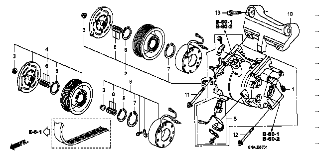 Honda Civic FD2 CLUTCH SET, COMPRESSOR (38900-RRB-A01)