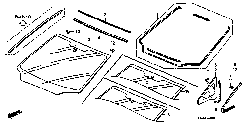 Honda Civic FD2 CLIP. WINDSHIELD UPPER (91568-SDA-A01)