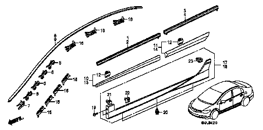 Honda Civic FD2 CLIP. SIDE PROTECTOR (75305-S0A-003)