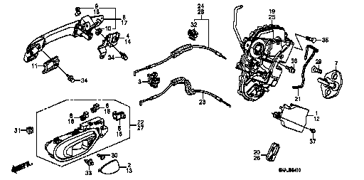 Honda Civic FD2 CABLE, FRONT INSIDE HANDLE (72131-SNA-A01)