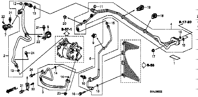 Honda Civic FD2 LABEL, AIR CONDITIONER CAUTION (HFC134A) (80050-S2K-000)