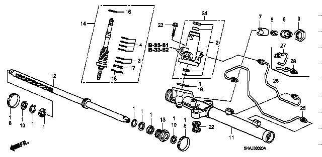 Honda Civic FD2 NUT, LOCK (53458-S50-003)