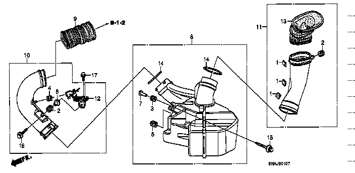 Honda Civic FD2 TUBE A, AIR INTAKE (17251-RRC-000)