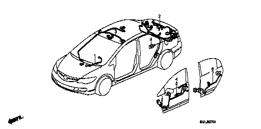 Honda Civic FD2 CORD, INTERIOR (32155-SND-J02)