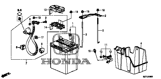 Honda Cr-z ZF2 BATTERY ASSY. (34B17L-MF) (HONDA BATTERY ) (31500-SAA-505)