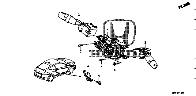 Honda Cr-z ZF2 SWITCH ASSY., WIPER (35256-SNA-J11)