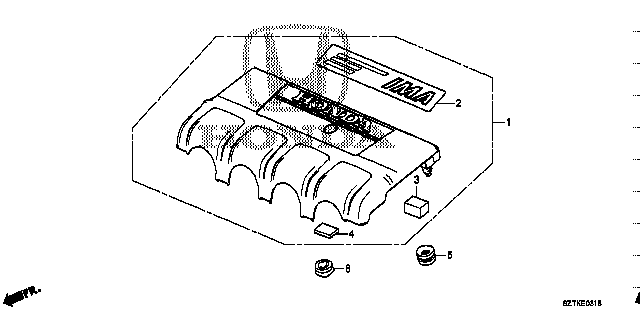Honda Cr-z ZF2 RUBBER A, AIR CLEANER CASE MOUNTING (17212-PE2-000)