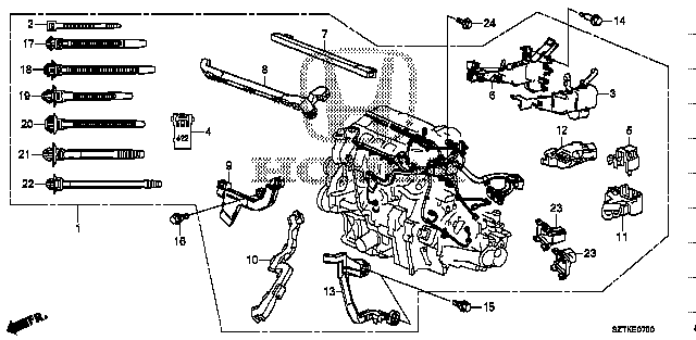 Honda Cr-z ZF2 BAND, CABLE (BLACK) (100MM) (32113-TA0-003)