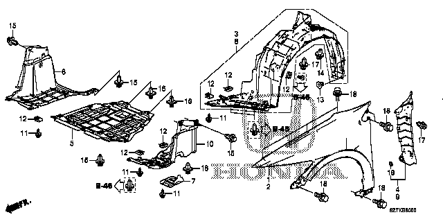 Honda Cr-z ZF2 COVER, ENGINE UNDER (74111-TM8-A10)