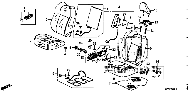 Honda Cr-z ZF2 CLIP. GARNISH (90610-S10-003)