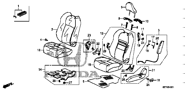 Honda Cr-z ZF2 COVER,L. FRONT SEAT BACK TRIM *NH845L* (81521-SZT-J11ZA)