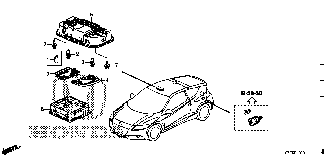 Honda Cr-z ZF2 BASE COMP. *NH361L* (BULB) (34404-SZT-A21ZA)