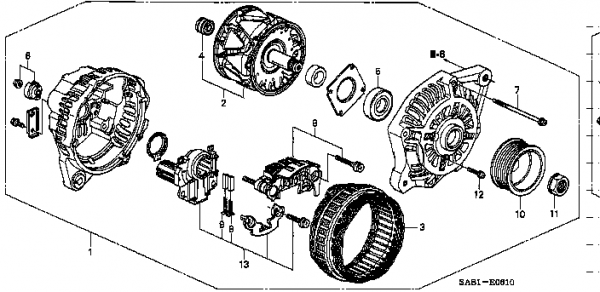 Honda Fit GD3 A.C.GENERATOR ASSY. (AHGA56)(MITSUBISHI) (31100-PWA-004)