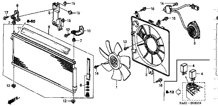 Honda Fit GD3 RELAY ASSY., POWER (4P) (MICRO ISO)(MATSUSHITA/PANASONIC) (39794-S04-014)