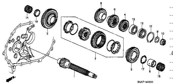 Honda Fit GD3 GEAR, COUNTER SHAFT 5TH (23461-REM-B00)