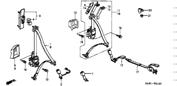 Honda Fit GD3 ADJUSTER , SHOULDER SLIDE *YR244L* (81460-S4K-A02ZJ)