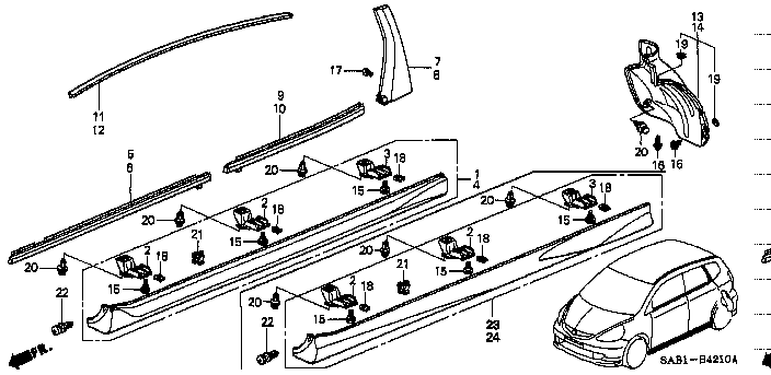 Honda Fit GD3 BOLT C, BUMPER (90104-SR2-003)