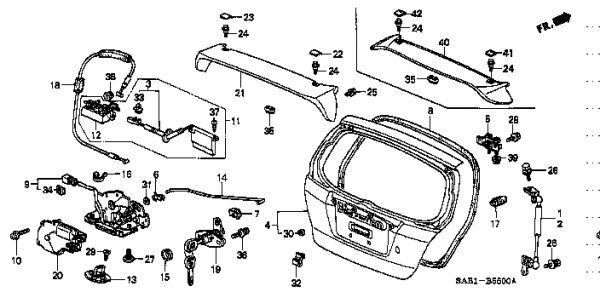 Honda Fit GD3 ACTUATOR ASSY., TAIL GATE (74896-SAA-003)