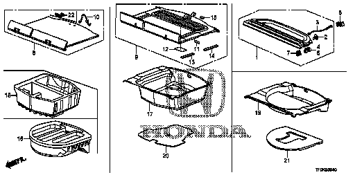 Honda Fit GE8 BOARD ASSY., TRUNK FLOOR *NH167L* (84521-TF0-013ZA)