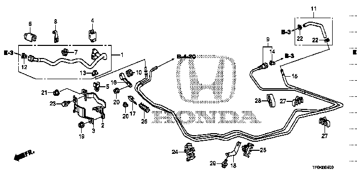 Honda Fit GE8 CLAMP, FUEL FEED PIPE (16727-RB0-000)