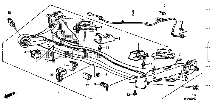 Honda Fit GE8 BEAM ASSY., REAR AXLE (DISC) (42100-TF0-N10)