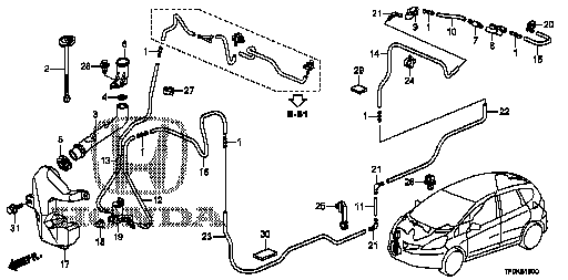 Honda Fit GE8 NOZZLE ASSY.,L. WINDSHIELD WASHER *NH546M* (76815-SYA-J01)