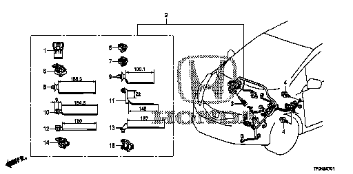 Honda Fit GE8 HARNESS,L. CABIN WIRE (32120-TF0-932)