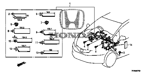 Honda Fit GE8 PLASTER, WIRE HARNESS (50X100) (91902-S2X-003)