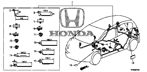 Honda Fit GE8 HARNESS, FLOOR WIRE (WITH WASHER TUBE) (32107-TF6-W70)