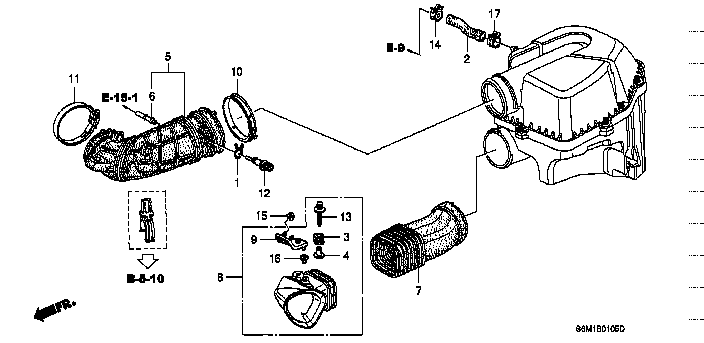 Honda Integra DC5 JOINT, AIR HOSE (17229-P8A-A00)