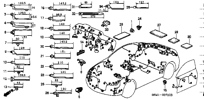 Honda Integra DC5 CLIP. COUPLER (GRAY) (91533-S6M-003)