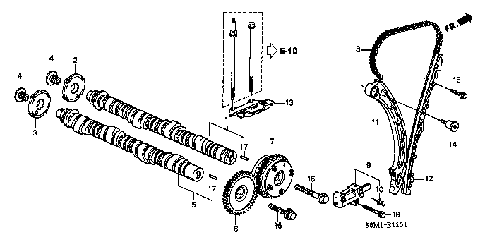 Honda Integra DC5 ARM COMP., CAM CHAIN TENSIONER (14520-PNA-003)