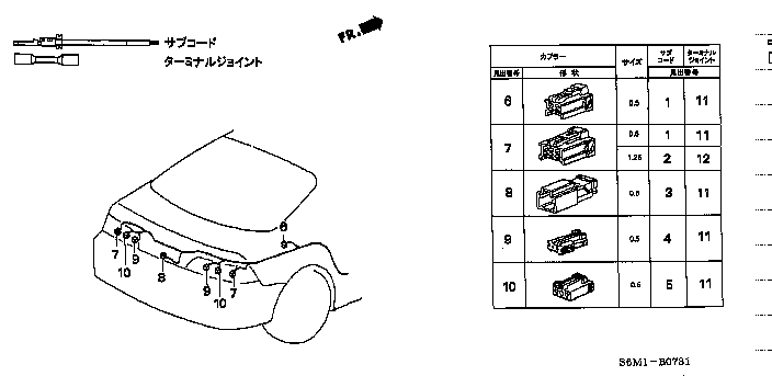 Honda Integra DC5 SUB CODE (YELLOW)(0.5) (10 PIECES SET) (04320-SP0-X10)