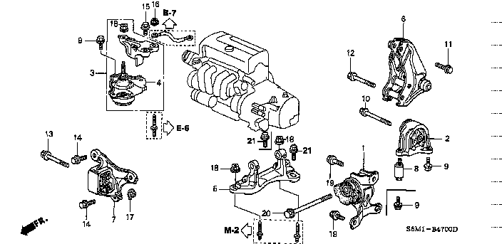 Honda Integra DC5 BOLT, SPECIAL FLANGE 10X77 (90161-S7C-000)