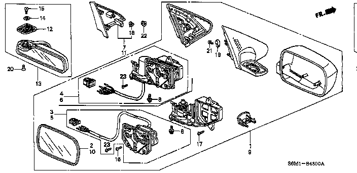 Honda Integra DC5 MIRRO ASSY.,L. DOOR *B520P* (AUTO TURN) (76250-S6M-J32ZK)