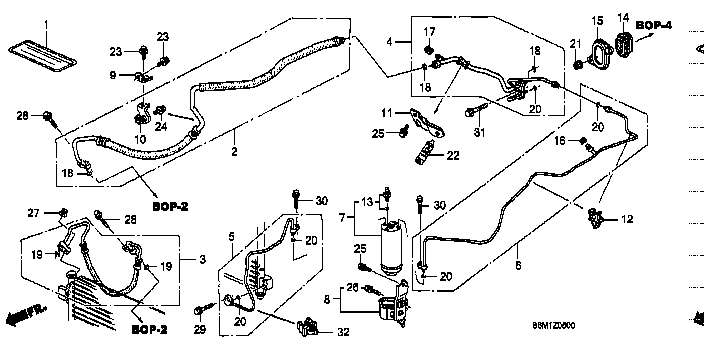 Honda Integra DC5 LABEL, AIR CONDITIONER CAUTION (HFC134A) (80050-S5A-000)