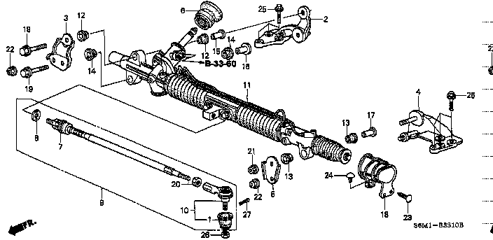 Honda Integra DC5 END COMP ., TIE ROD (53541-S7A-003)