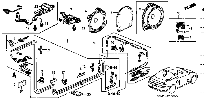 Honda Integra DC5 FEEDER ANTENNA., GLASS ANTENNA & WASHER TUBE (39160-S6M-N91)