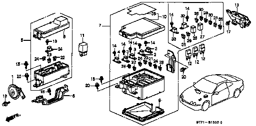 Honda Integra DC2 FUSE, BLOCK (100A) (38218-SM4-003)
