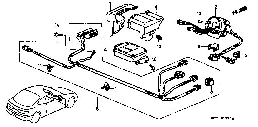 Honda Integra DC2 BAND, WIRE HARNESS OFFSET (20) (BLACK)(122.5MM) (32132-SM4-003)