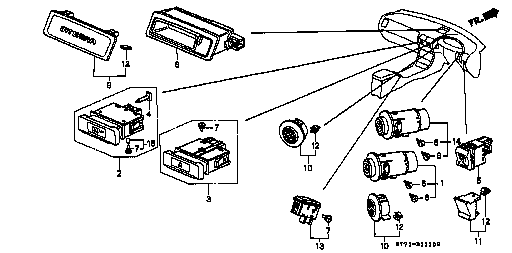 Honda Integra DC2 CLOCK ASSY., DIGITAL (39700-ST7-Z01)
