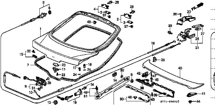 Honda Integra DC2 HARNESS, SPOILER (34271-ST7-A02)